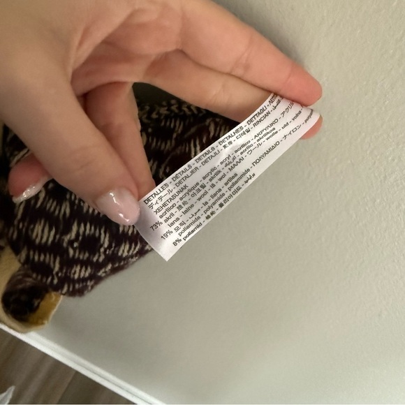 Zara geometric jacquard wool blend knit mock neck dress yellow size small preppy - Picture 6 of 6